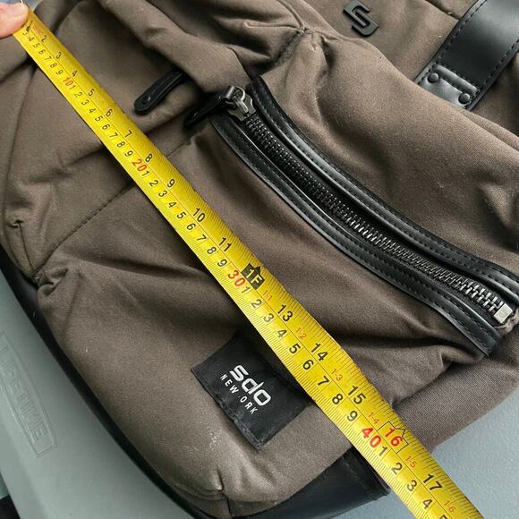 SOLO New York Hamish Briefcase Laptop Tablet Bag Brown Canvas & Leather - Picture 9 of 12